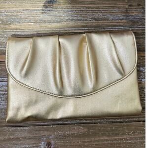 Vintage Gold Clutch Formal Wear Glam Date Night 1980s Snap Shut